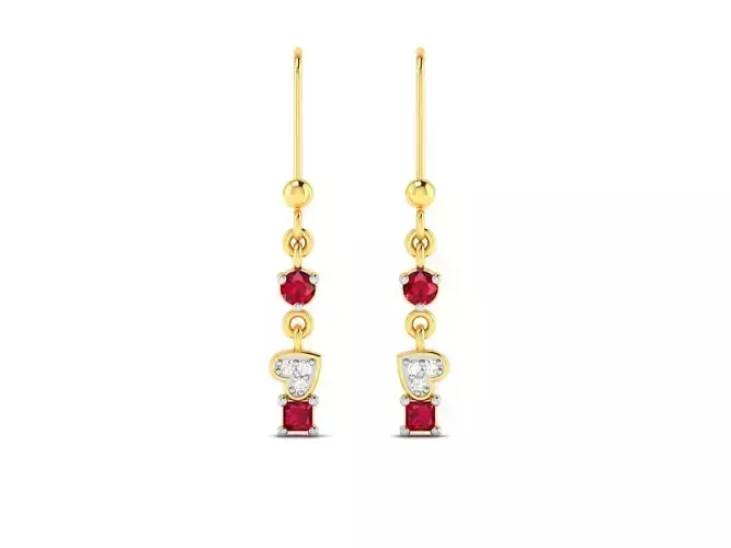 Earrings-2567 ruby and diamond earrings gold