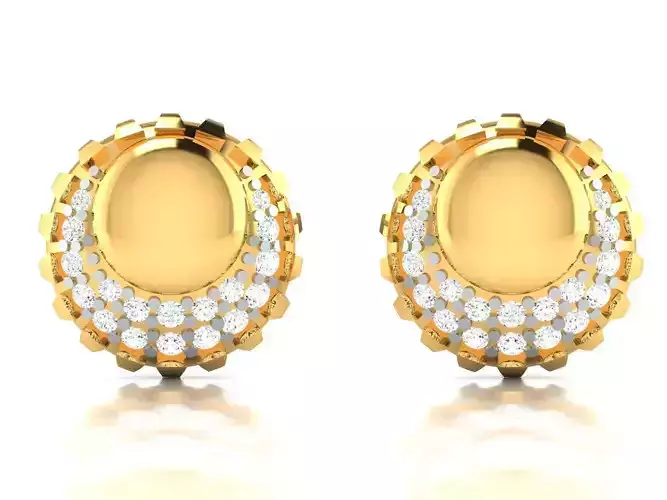 Earrings-2499 gold stud earring with diamonds