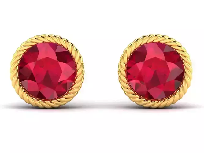 Earrings-2336 ruby stud earrings gold