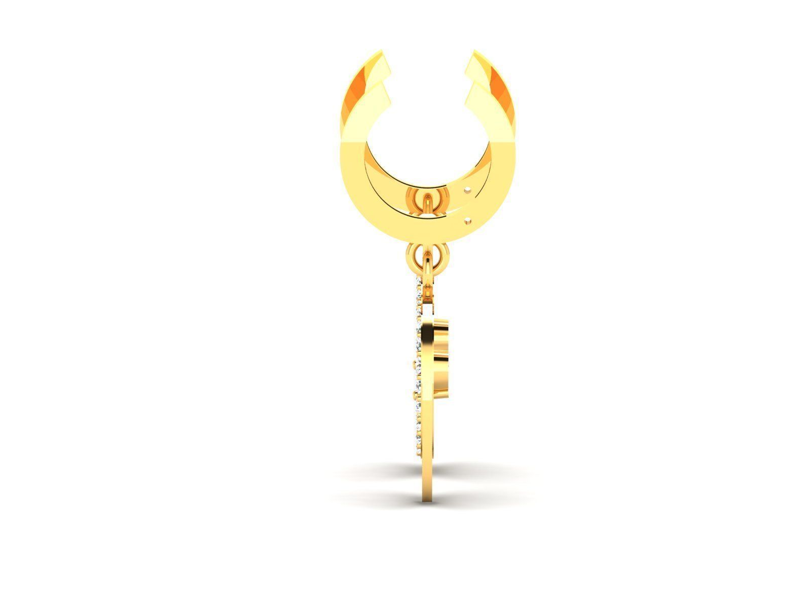 Earrings-2256 earring gold with ruby and diamonds 3D print model_5