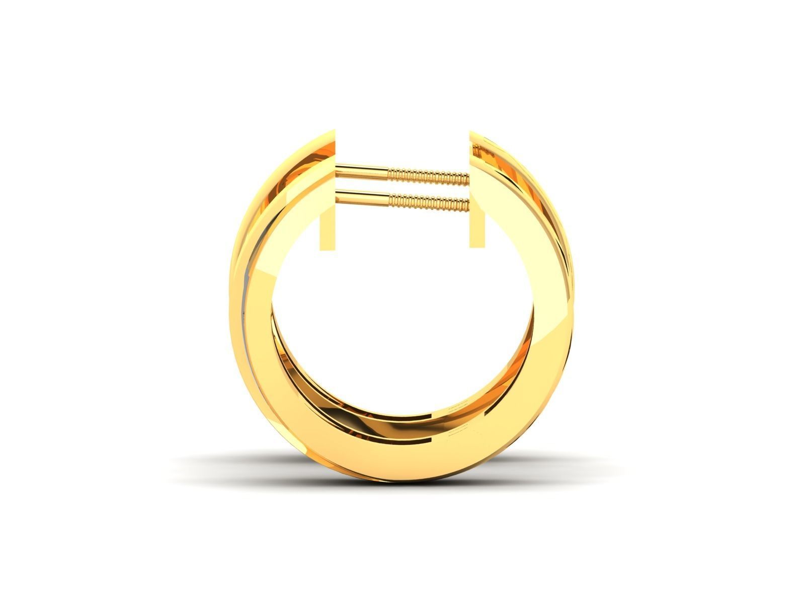 Earrings-2195 gold diamond hoop earrings 3D print model_4