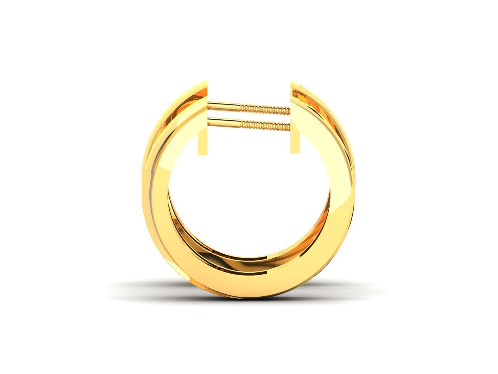 Earrings-2195 gold diamond hoop earrings 3D print model_5