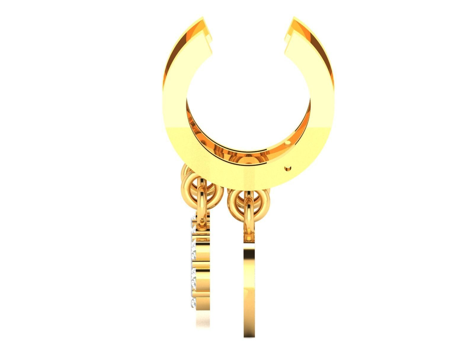 Earrings-2168 pair of gold earrings with diamonds 3D print model_6