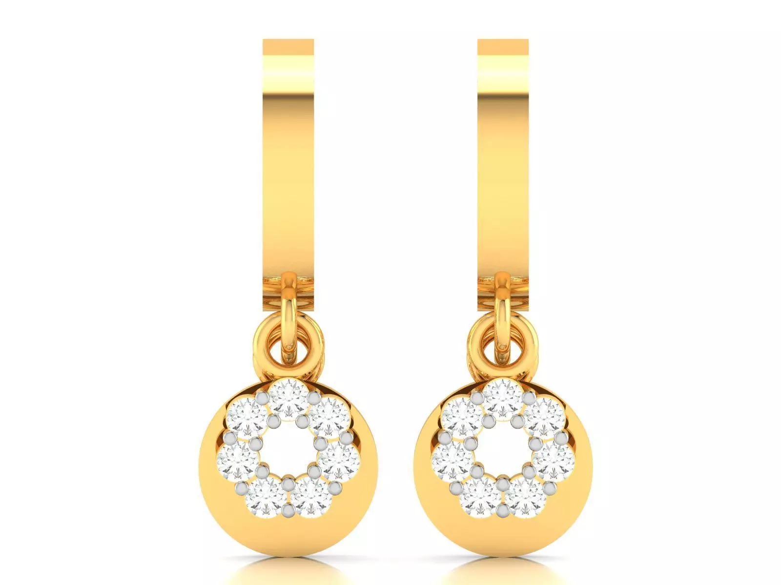 Earrings-2168 pair of gold earrings with diamonds 3D print model_0