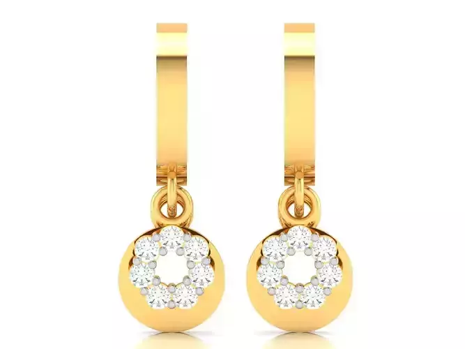 Earrings-2168 pair of gold earrings with diamonds 3D print model