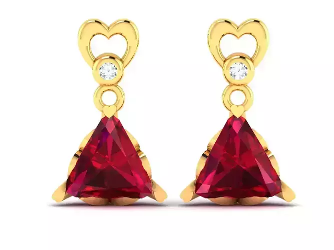 Earrings-2164 ruby and diamond earrings gold