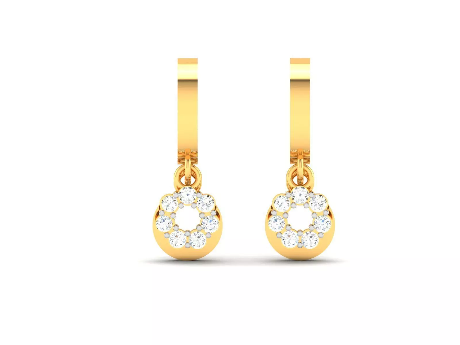 Earrings-2143 gold hoop ring with diamonds 3D print model_0