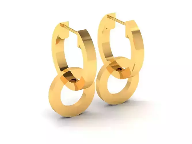 Earrings-2079 gold hoop earring 3D print model