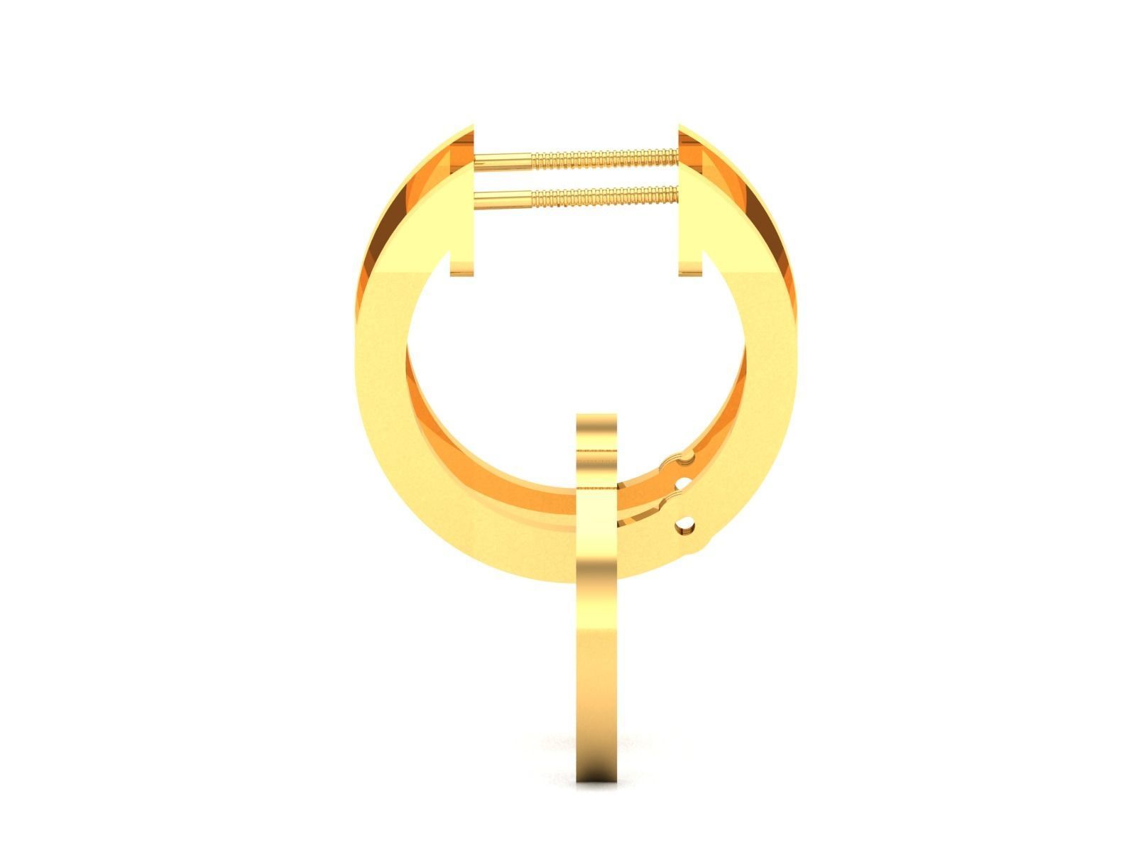 Earrings-2079 gold hoop earring 3D print model_4