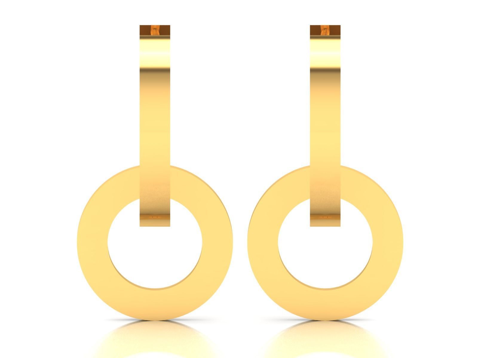 Earrings-2079 gold hoop earring 3D print model_2