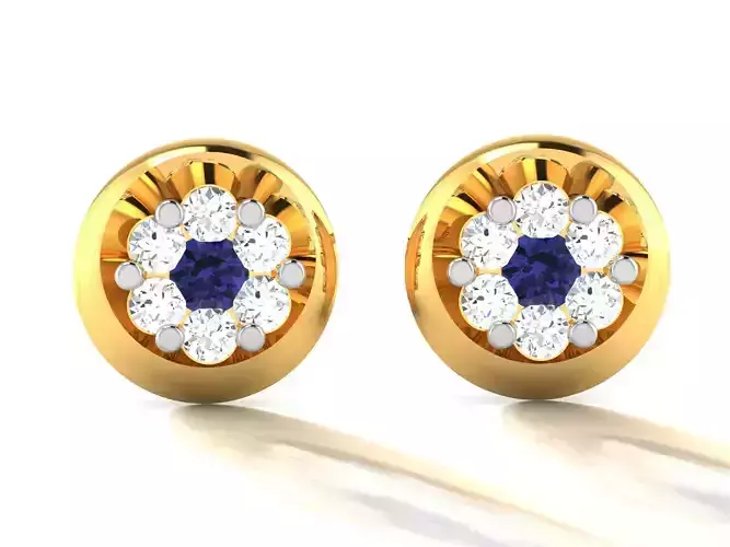 Earrings-2041 gold diamond stud earring