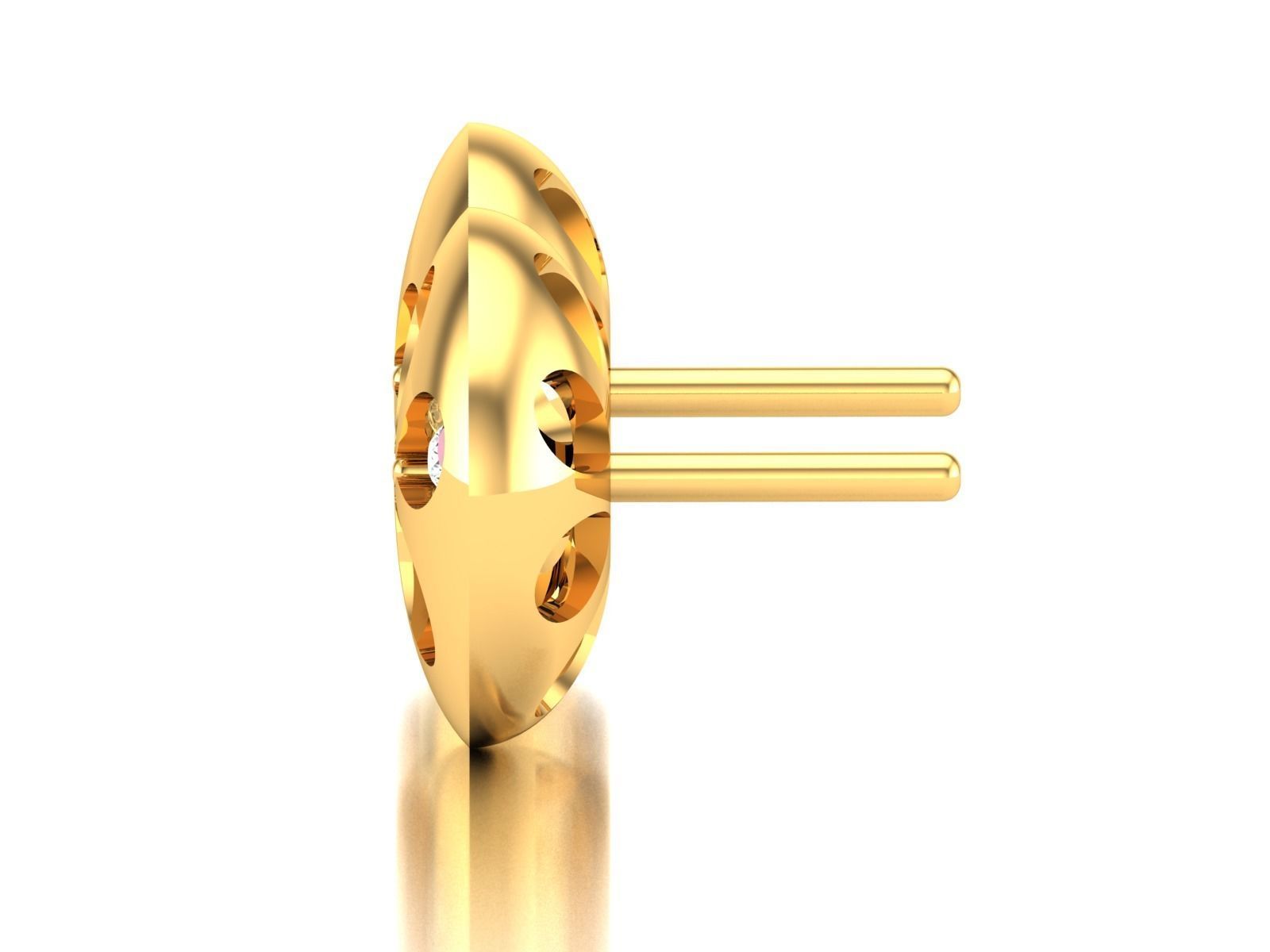 Earrings-1892 ruby and diamond stud earrings gold 3D print model_6