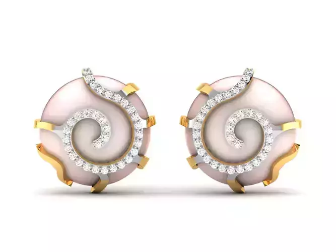 Earrings-1853 pearl and diamond stud earrings