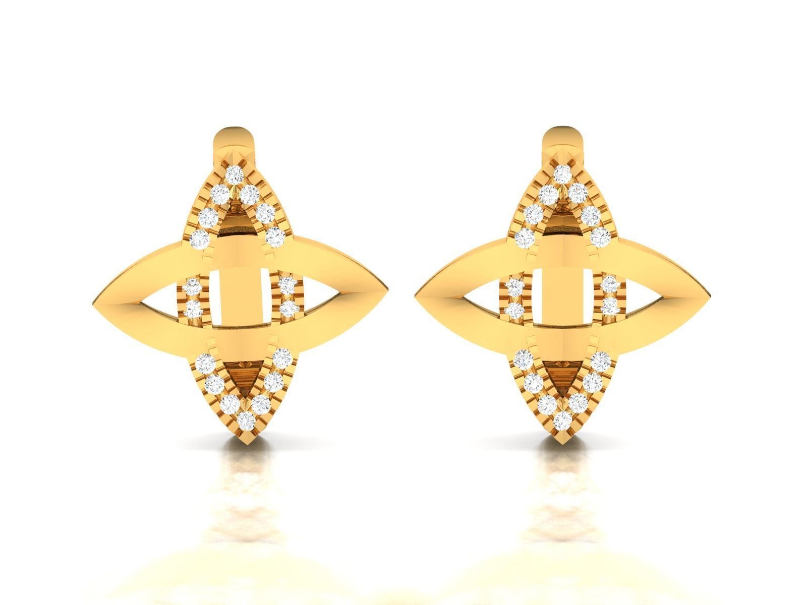Earrings-1848 gold ring with diamonds 3D print model_4
