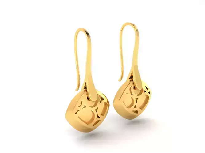Earrings-1837 taylor drop earrings in gold 3D print model