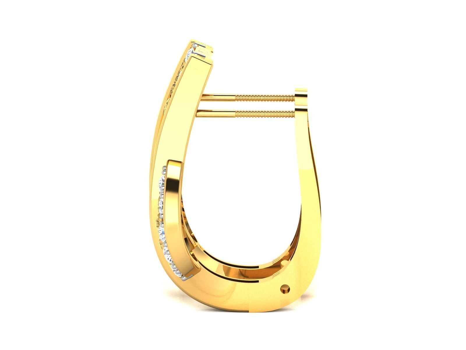 Earrings-1806 gold diamond hoop earrings 3D print model_6
