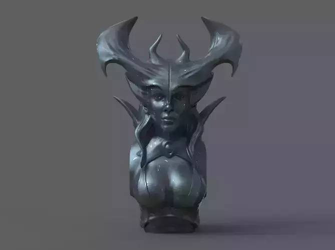 Devil Woman Bust 3D print model
