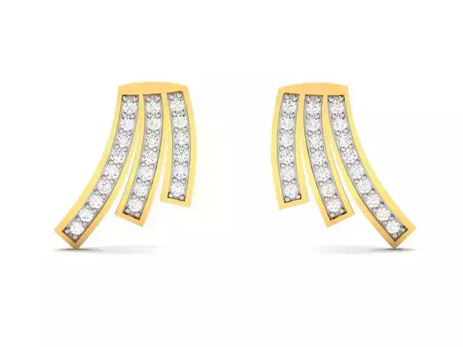 Earrings-7464 diamond earring gold