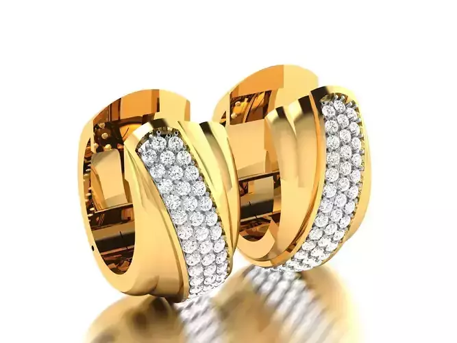 Earrings-7218 gold ring with diamonds