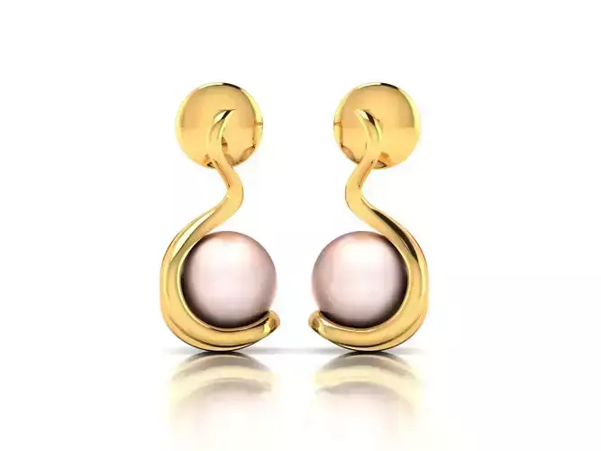 Earrings-4537 gold plated earring with pearls