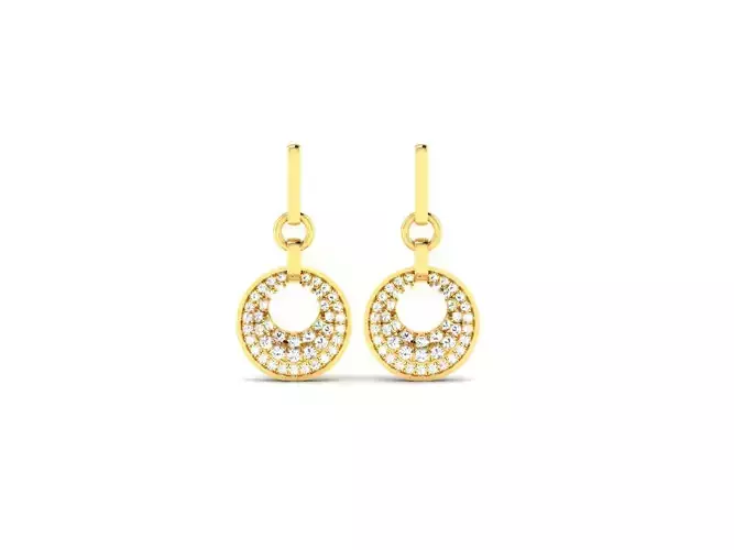 Earrings-4528 gold diamond hoop earring