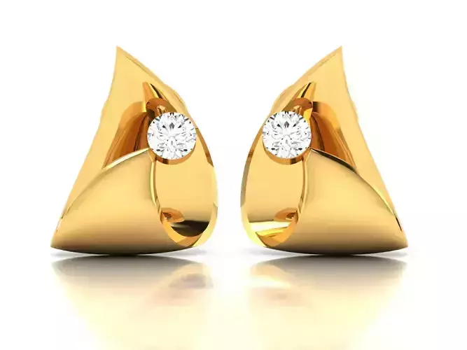 Earrings-4474 gold earring with diamonds