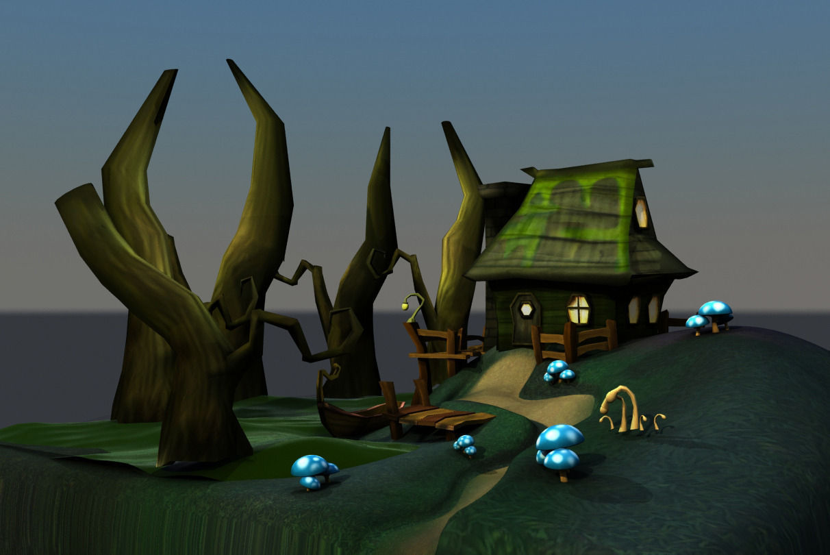 3d modelling  and texture Free low-poly 3D model_3