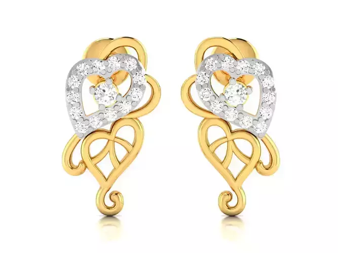 Earrings-4337 diamond earring gold