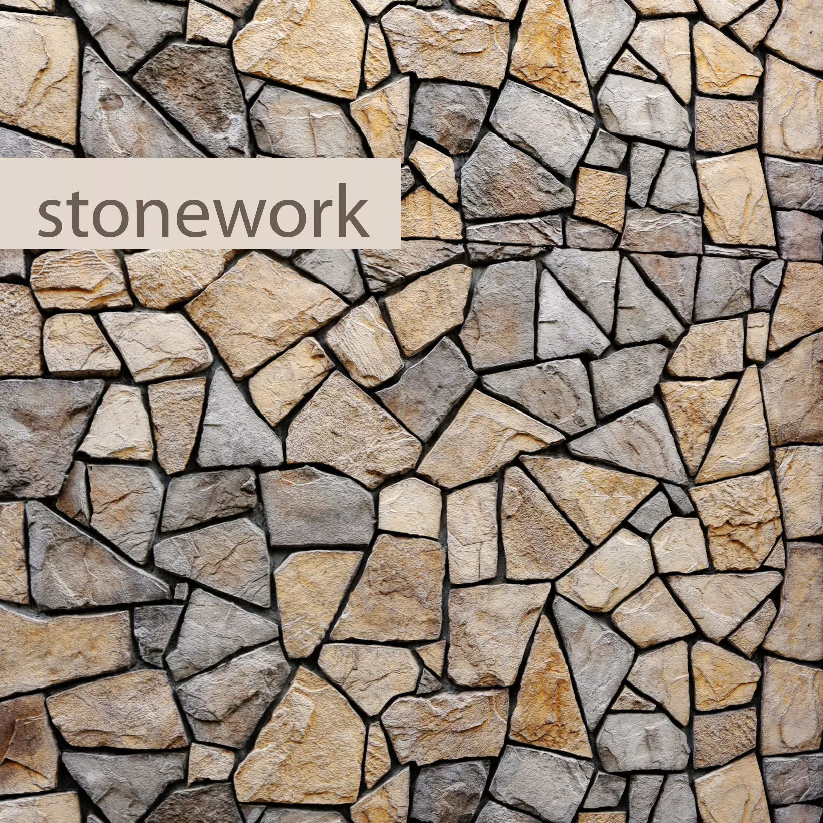 Stone Wall 3D model_0