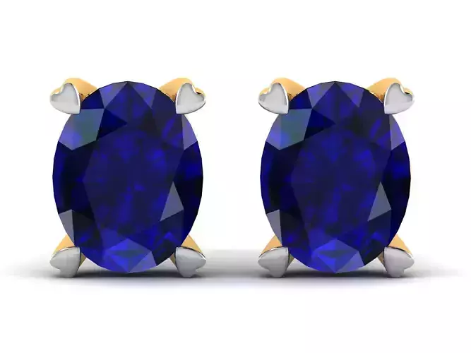 Earrings-4137 pair of sapphire stud earrings