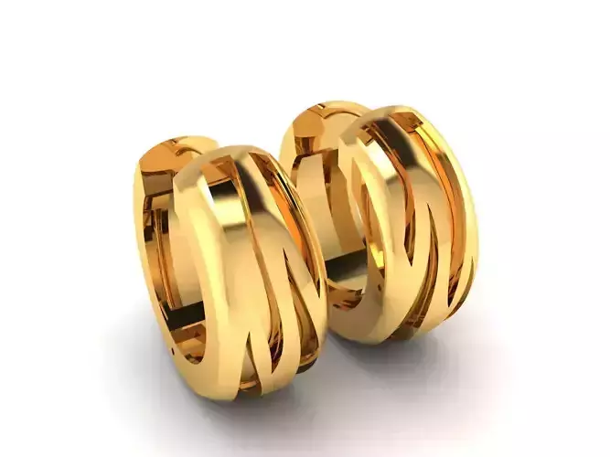 Earrings-4112 pair of gold hoop earrings