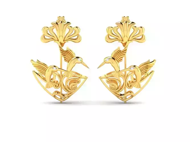 Earrings-4075 gold pendant with dragon
