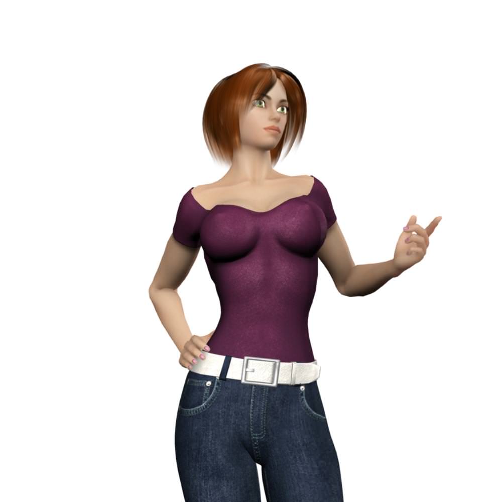 Young Woman 3D model_20