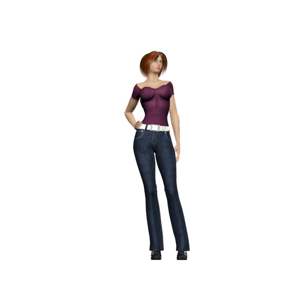 Young Woman 3D model_16