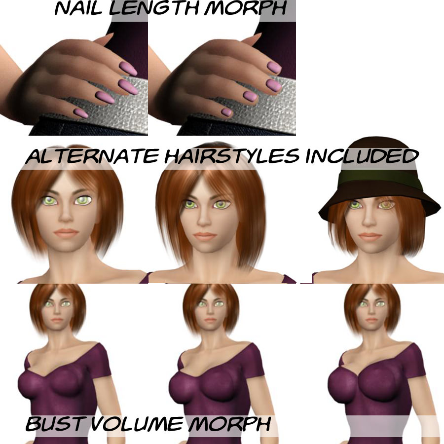 Young Woman 3D model_7