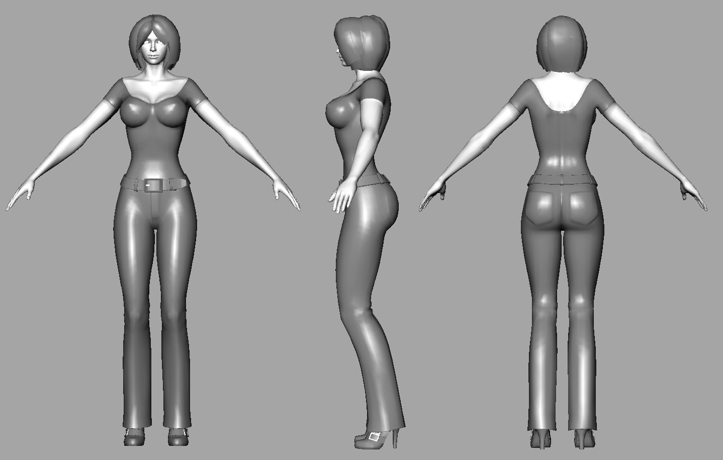 Young Woman 3D model_8
