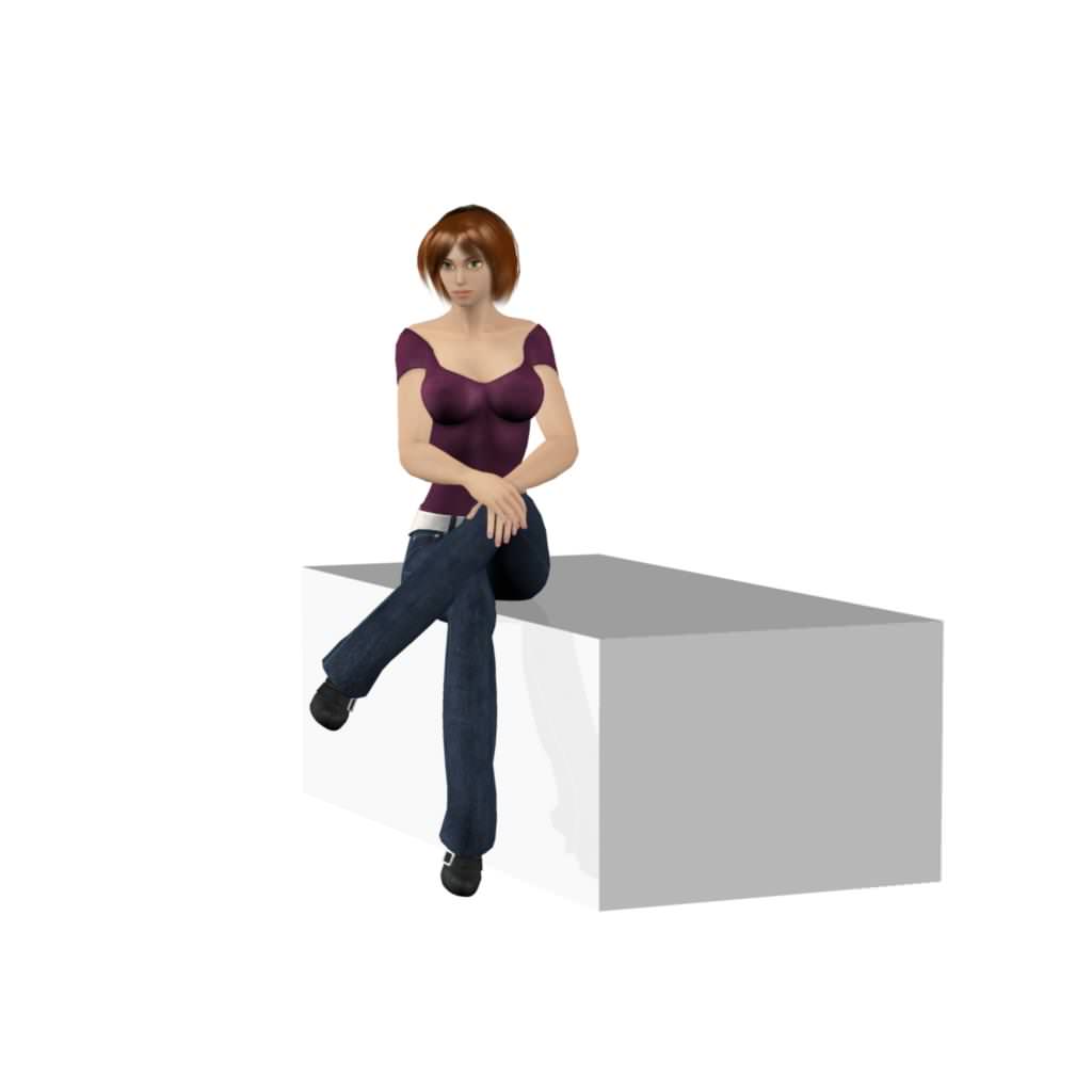 Young Woman 3D model_13