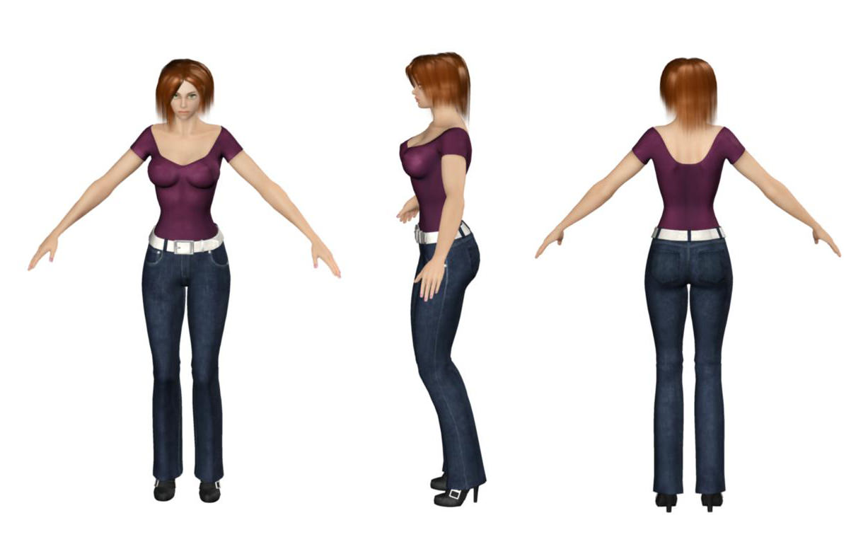Young Woman 3D model_1