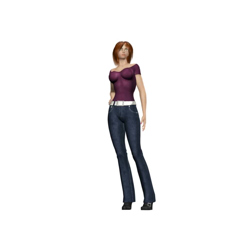 Young Woman 3D model_15
