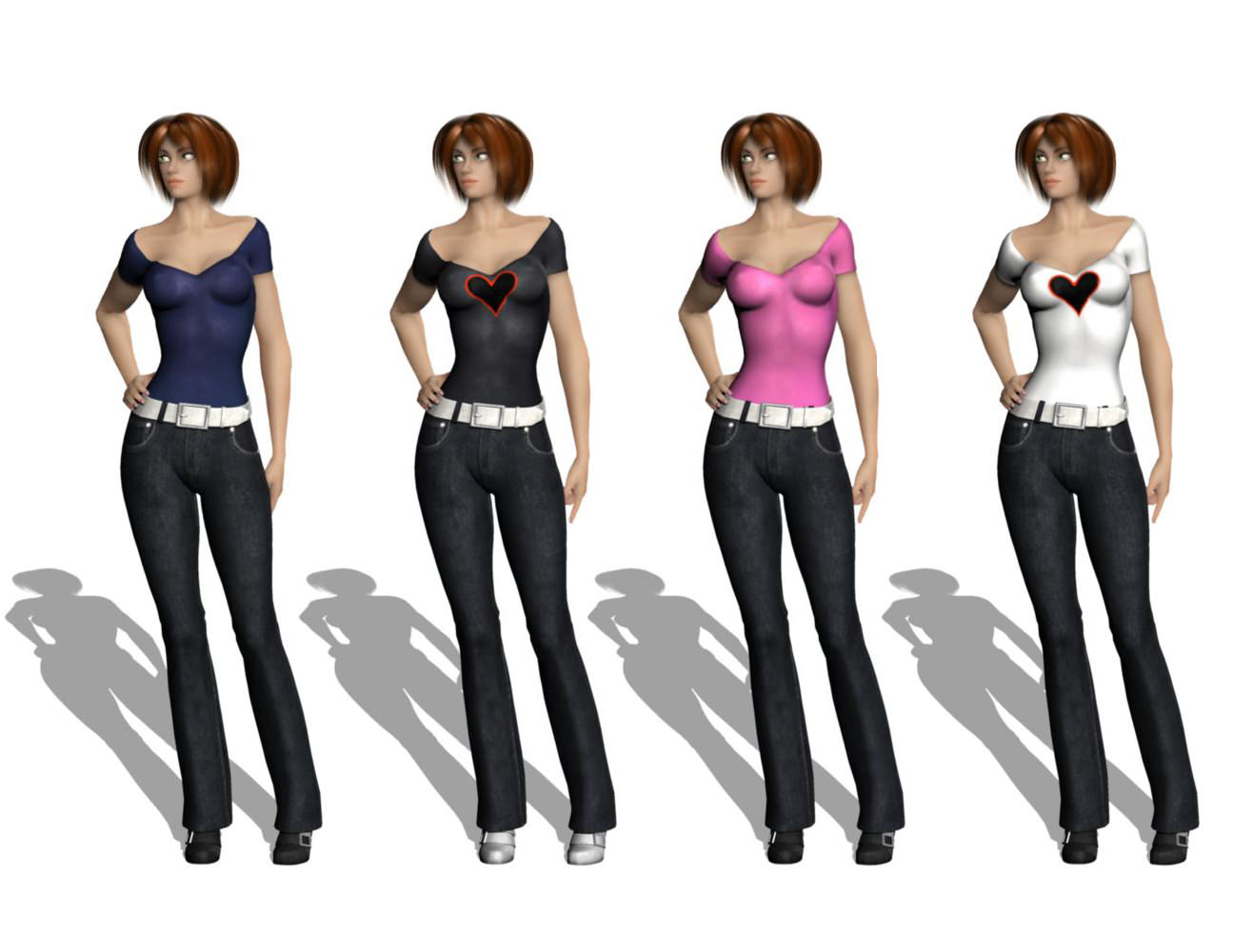 Young Woman 3D model_2