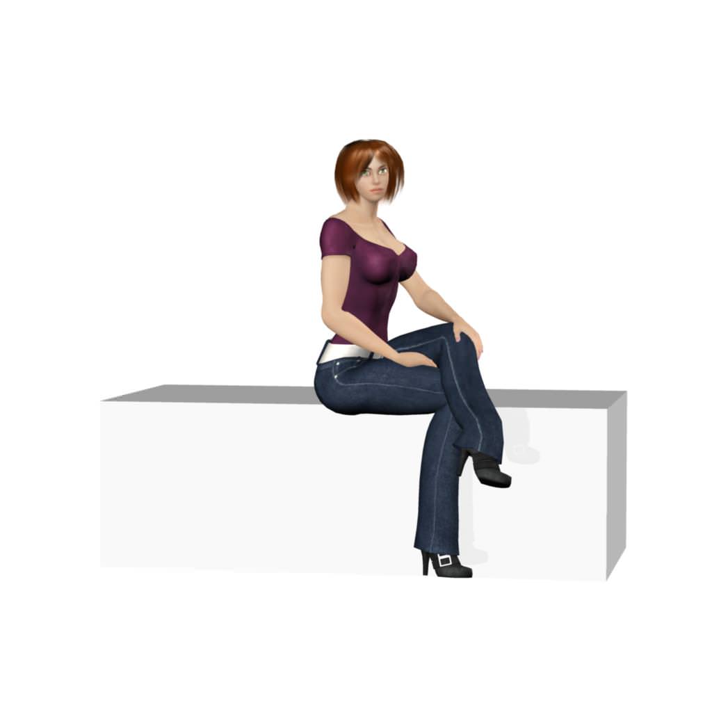Young Woman 3D model_14