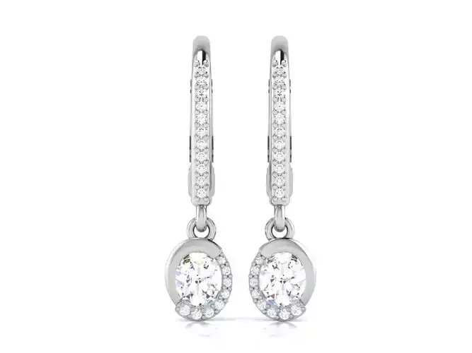 Earrings-3624 pair of diamond earrings gold