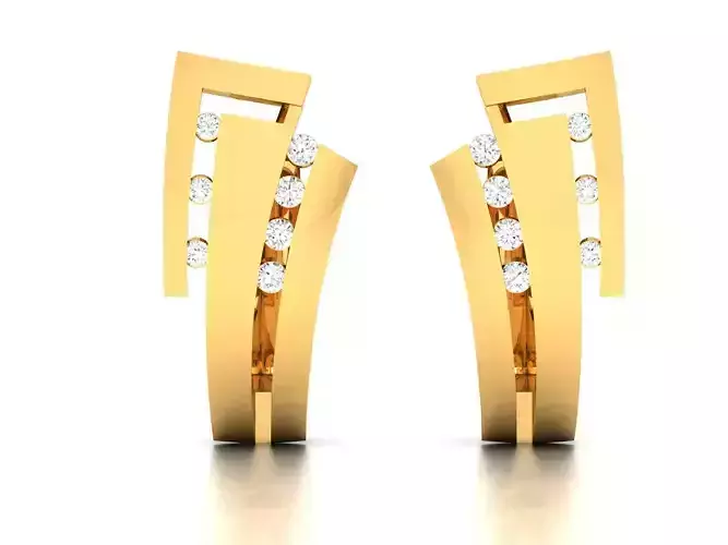 Earrings-3236 gold plated cufflink 3D print model