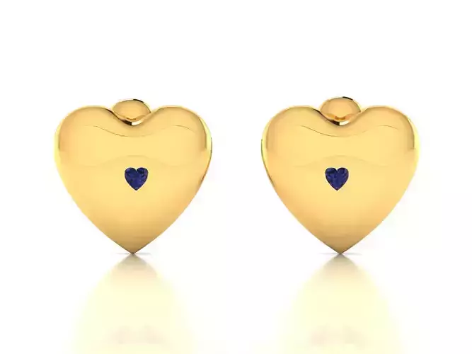 Earrings-9182 gold stud earring with sapphires