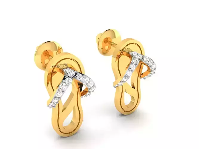 Earrings-9120 gold earring with diamonds