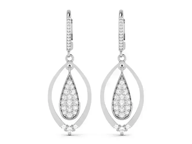 Earrings-8986 pair of diamond drop earrings gold