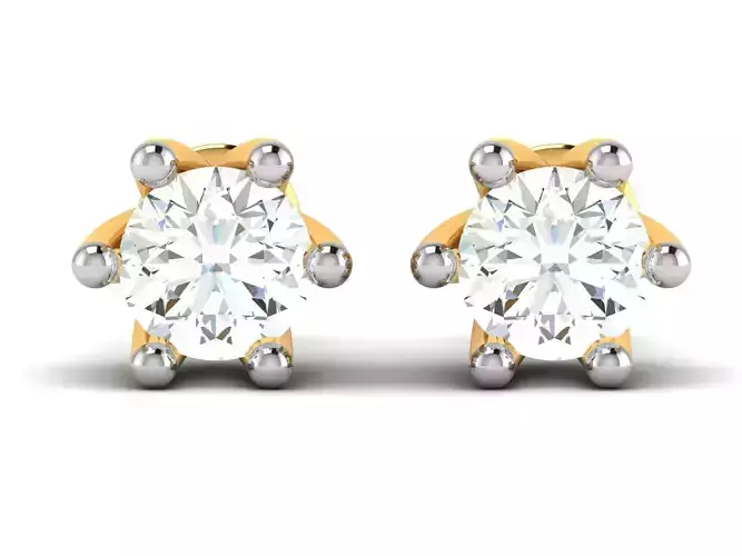 Earrings-8851 diamond stud earring gold