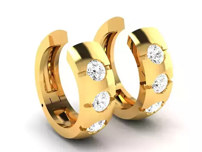 Earrings-8813 gold ring with diamonds