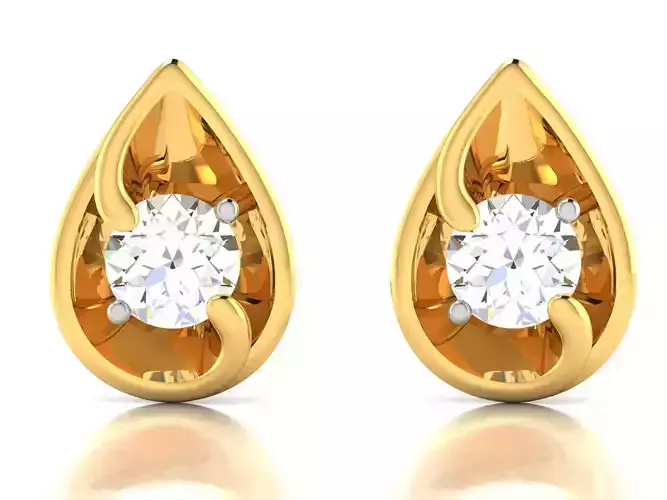 Earrings-8749 diamond stud earring gold