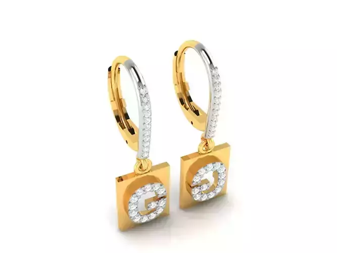 Earrings-8627 g earrings gold with diamonds